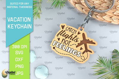 Vacation Keychain Laser Cut. Adventure Keychain SVG SVG Evgenyia Guschina 