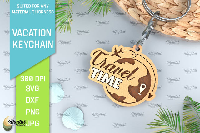 Vacation Keychain Laser Cut. Adventure Keychain SVG SVG Evgenyia Guschina 