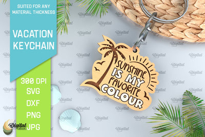 Vacation Keychain Laser Cut. Adventure Keychain SVG SVG Evgenyia Guschina 