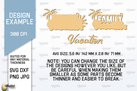 Vacation Layered Decor Laser Cut Bundle. Wall Decor SVG SVG Evgenyia Guschina 