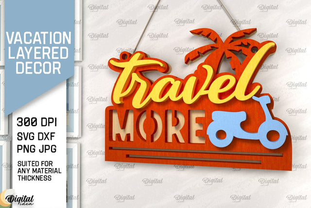 Vacation Layered Decor Laser Cut. Wall Decor SVG SVG Evgenyia Guschina 