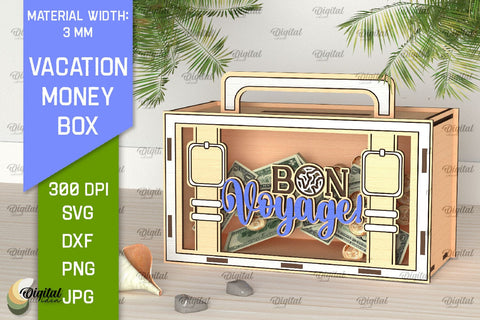 Vacation Money Boxes Laser Cut. Wooden Money Banks SVG SVG Evgenyia Guschina 