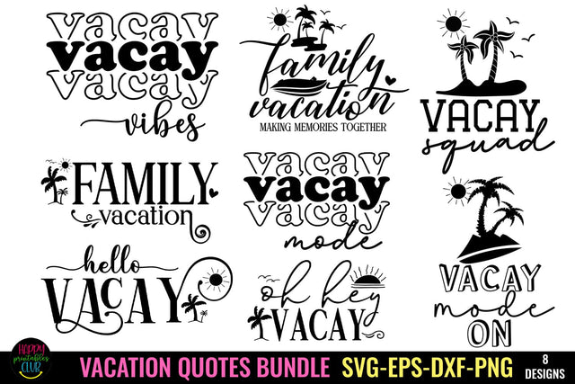 Vacation Quotes SVG Bundle I Vacation SVG Bundle I Travel SVG SVG Happy Printables Club 