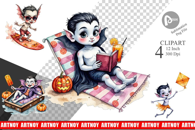 Vacation Vampire Vibes Clipart Sublimation artnoy 