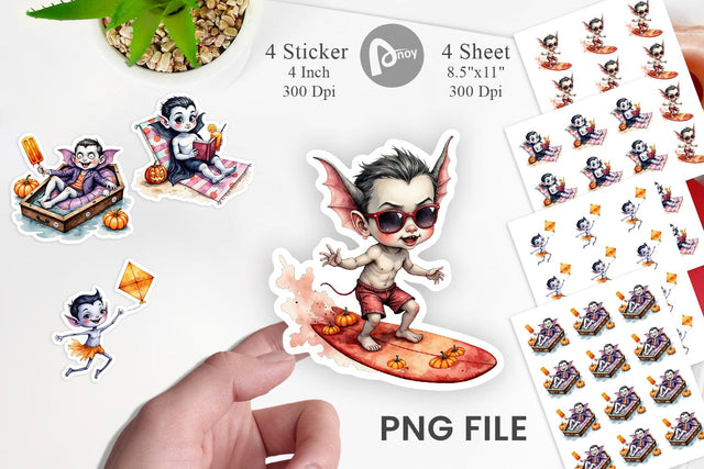 Vacation Vampire Vibes Sticker Sublimation artnoy 