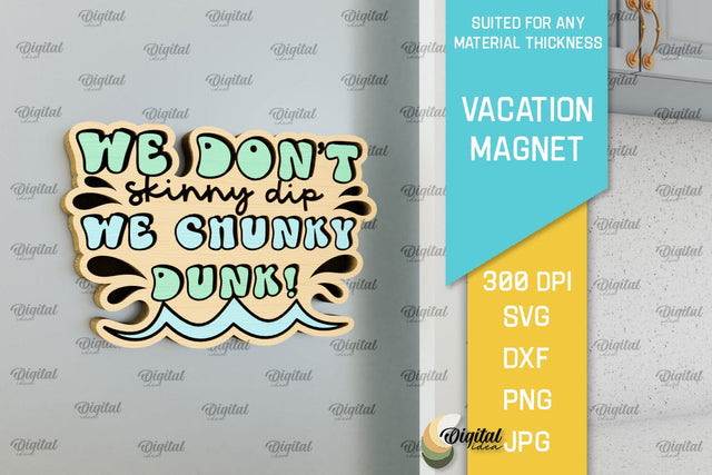 Vacation Wooden Magnet Laser Cut. Fridge Summer Magnet SVG SVG Evgenyia Guschina 