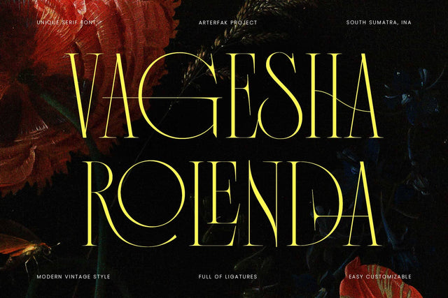 Vagesha Rolenda – Fancy Serif Font Arterfak Project 