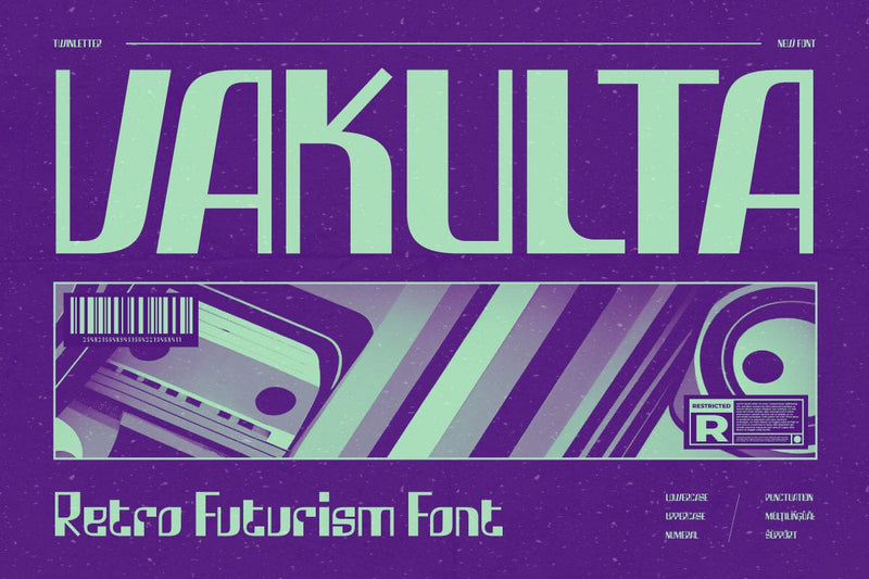 Vakulta - Retro Futurism Font Font twinletter 
