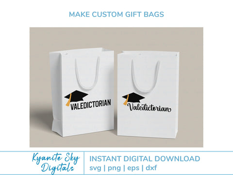 Valedictorian 2026 Graduation SVG vinyl cut files, PNG clipart SVG Kyanite Sky Digitals 
