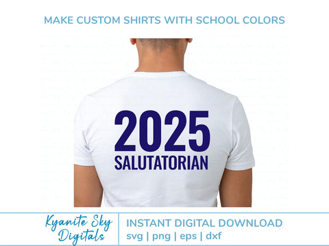 Valedictorian Salutatorian Bundle 2025 graduation SVG PNG files SVG Kyanite Sky Digitals 