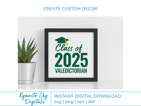 Valedictorian Salutatorian Bundle 2025 graduation SVG PNG files SVG Kyanite Sky Digitals 