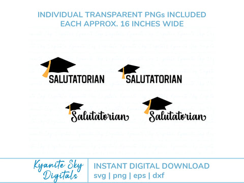 Valedictorian Salutatorian SVG bundle 2024 graduation SVG Kyanite Sky Digitals 