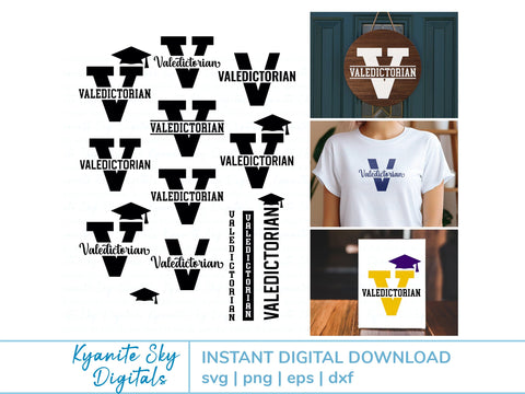 Valedictorian SVG Bundle vol.3 graduation cut files clipart SVG Kyanite Sky Digitals 