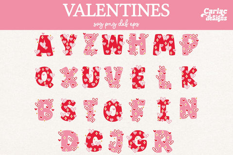 Valentine Alphabet SVG Bundle SVG Carla C Designs 