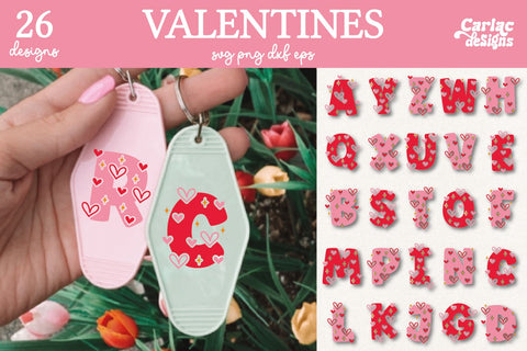 Valentine Alphabet SVG Bundle SVG Carla C Designs 