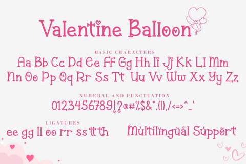 Valentine Balloon Font AEN Creative Store 