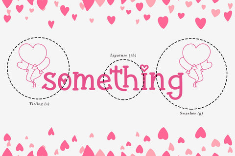 Valentine Balloon Font AEN Creative Store 