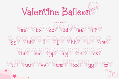 Valentine Balloon Font AEN Creative Store 