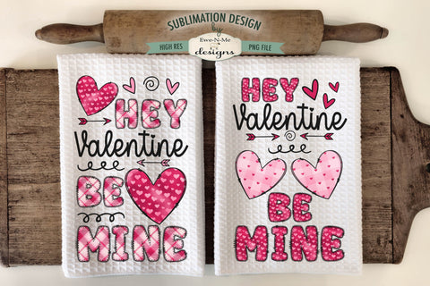 Valentine Be Mine Doodle Letter Sublimation Towel Designs Sublimation Ewe-N-Me Designs 