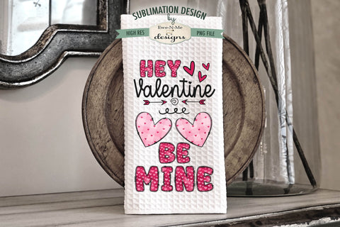 Valentine Be Mine Doodle Letter Sublimation Towel Designs Sublimation Ewe-N-Me Designs 
