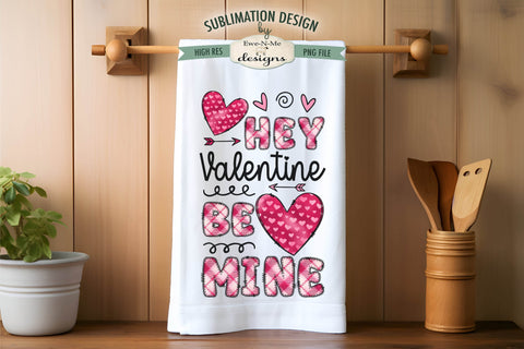 Valentine Be Mine Doodle Letter Sublimation Towel Designs Sublimation Ewe-N-Me Designs 