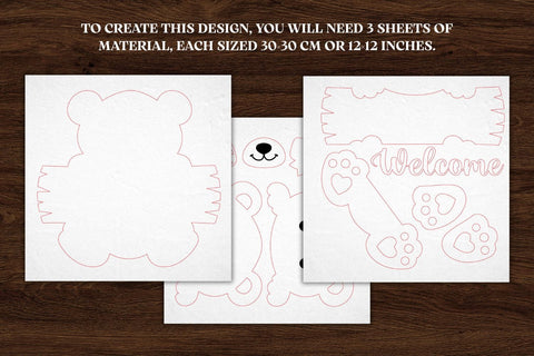 Valentine Bear Door Sign Laser Cut SVG SvgOcean 