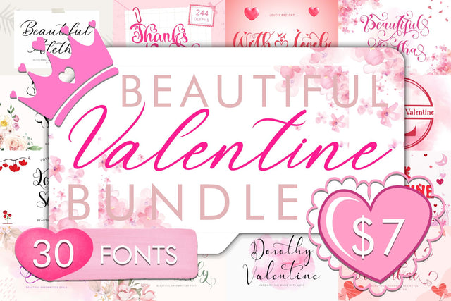 Valentine Beautiful Bundle Font Prasetya Letter 
