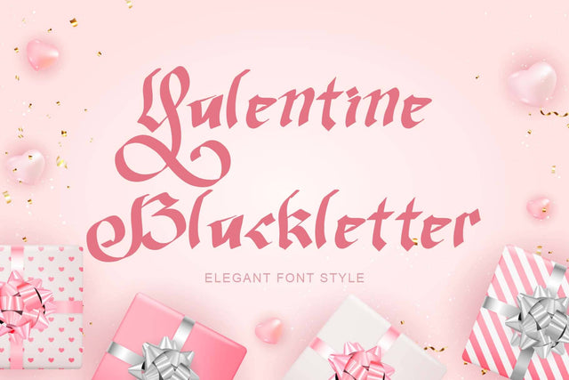 Valentine Blackletter Font Prasetya Letter 