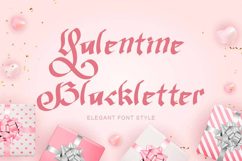 Valentine Blackletter Font Prasetya Letter 