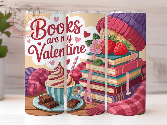 Valentine Book Lover Gnome Tumbler, Book Lover, Romantic Theme, Reading Gnome, 20Oz Tumbler, Sublimation Wrap, Digital Download Sublimation Lara' s Designs 