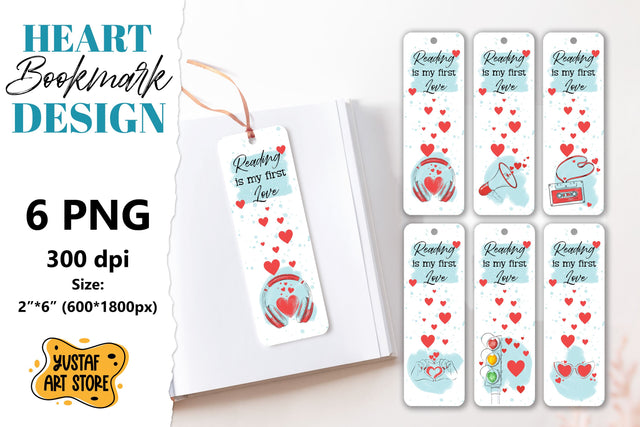 Valentine Bookmark printable bundle. Love Bookmark quote Sublimation Yustaf Art Store 