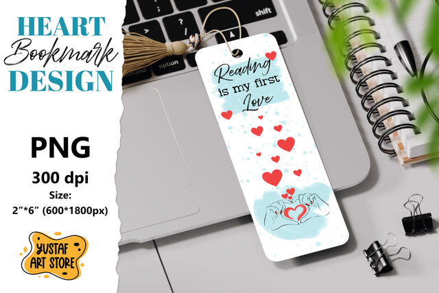 Valentine Bookmark printable design. Love Bookmark quote Sublimation Yustaf Art Store 