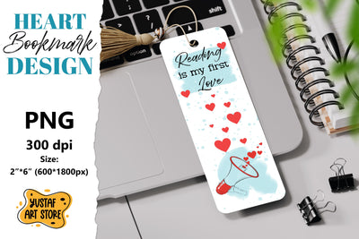 Valentine Bookmark printable design. Love Bookmark quote Sublimation Yustaf Art Store 
