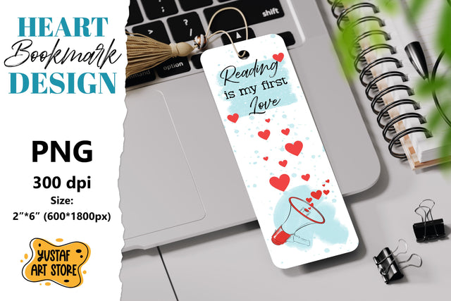 Valentine Bookmark printable design. Love Bookmark quote Sublimation Yustaf Art Store 
