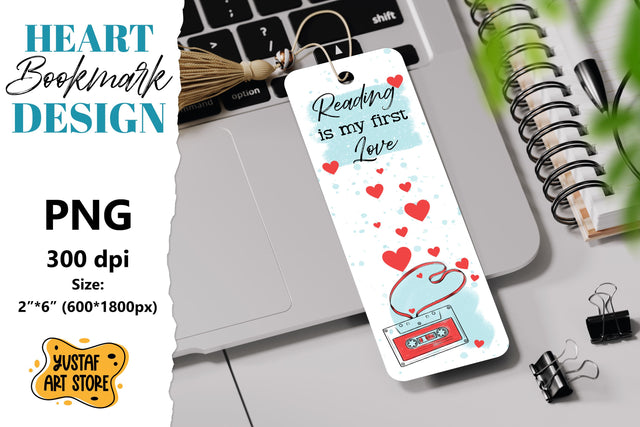 Valentine Bookmark printable design. Love Bookmark quote Sublimation Yustaf Art Store 