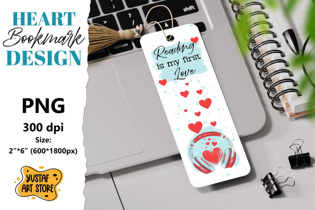 Valentine Bookmark printable design. Love Bookmark quote Sublimation Yustaf Art Store 
