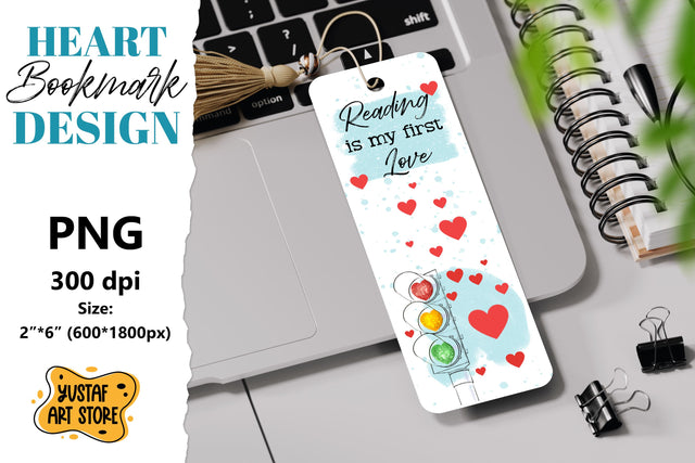 Valentine Bookmark printable design. Love Bookmark quote Sublimation Yustaf Art Store 