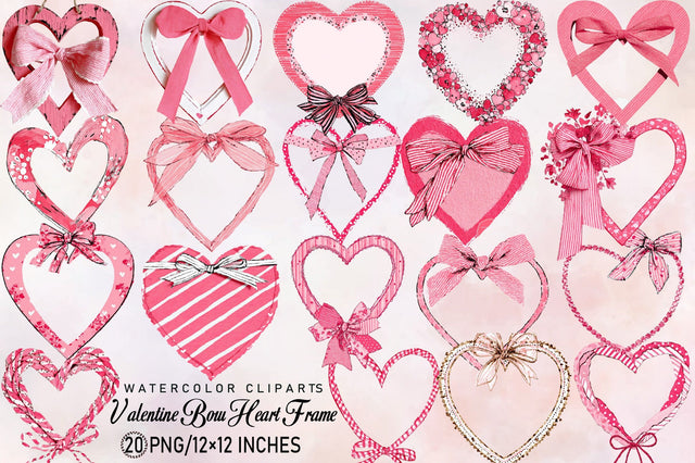 Valentine Bow Heart Frame Bundle Sublimation SVGArt 