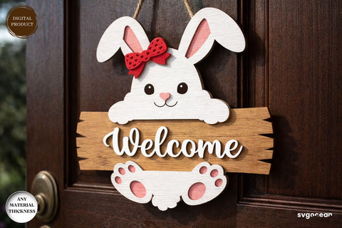 Valentine Bunny Door Sign Laser Cut SVG SvgOcean 