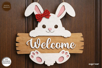 Valentine Bunny Door Sign Laser Cut SVG SvgOcean 