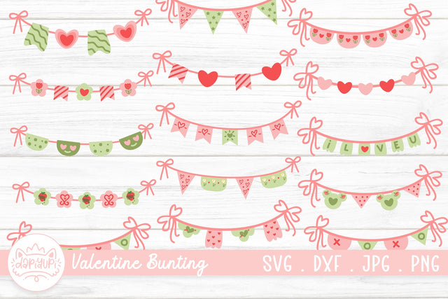 Valentine Bunting Clipart Bundle SVG dapiyupi store 