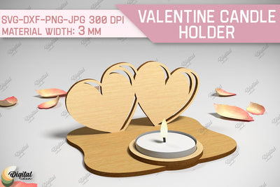 Valentine Candle Holder. 3D Candle Holder Laser Cut SVG Evgenyia Guschina 