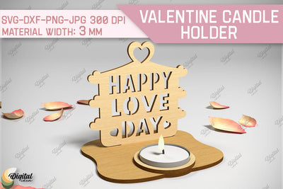 Valentine Candle Holder. 3D Candle Holder Laser Cut SVG Evgenyia Guschina 