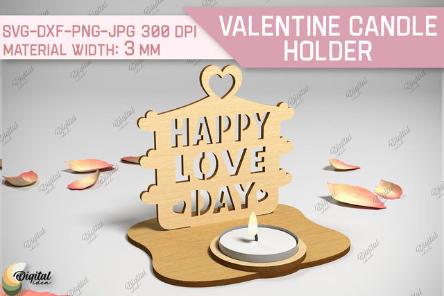 Valentine Candle Holder. 3D Candle Holder Laser Cut SVG Evgenyia Guschina 