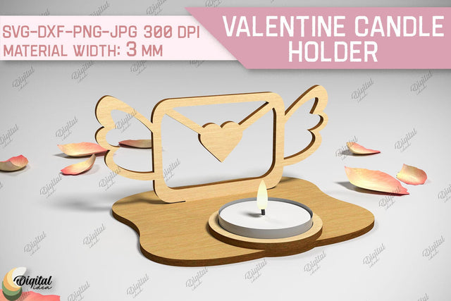 Valentine Candle Holder. 3D Candle Holder Laser Cut SVG Evgenyia Guschina 