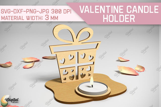 Valentine Candle Holder. 3D Candle Holder Laser Cut SVG Evgenyia Guschina 