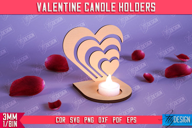 Valentine Candle Holder | Candlestick | Tealight Candle Holder | Valentine’s Gift Idea | CNC File SVG Fly Design 
