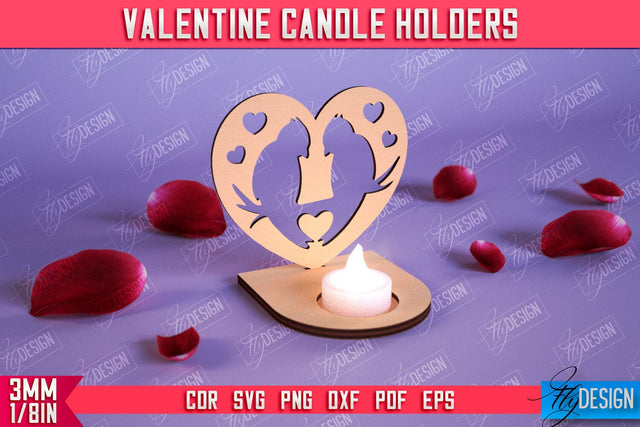 Valentine Candle Holder | Candlestick | Tealight Candle Holder | Valentine’s Gift Idea | CNC File SVG Fly Design 