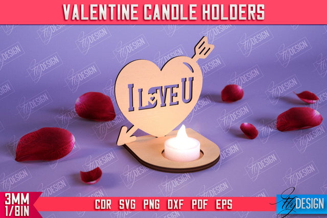 Valentine Candle Holder | Candlestick | Tealight Candle Holder | Valentine’s Gift Idea | CNC File SVG Fly Design 