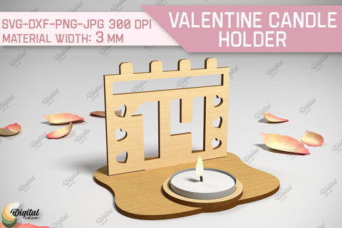 Valentine Candle Holder SVG Bundle. 3D Candle Holder Laser Cut SVG Evgenyia Guschina 